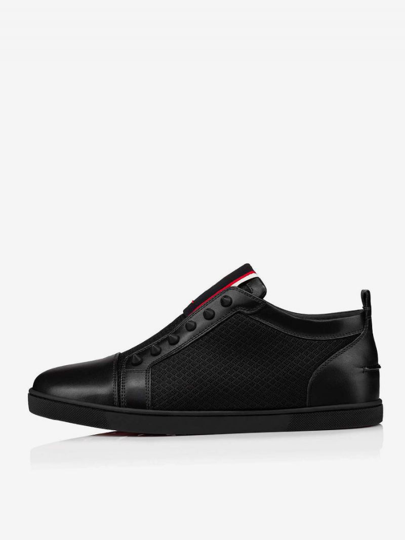 Svarta Nitar För Män Rund Toe Slip-on Sneakers - Svart