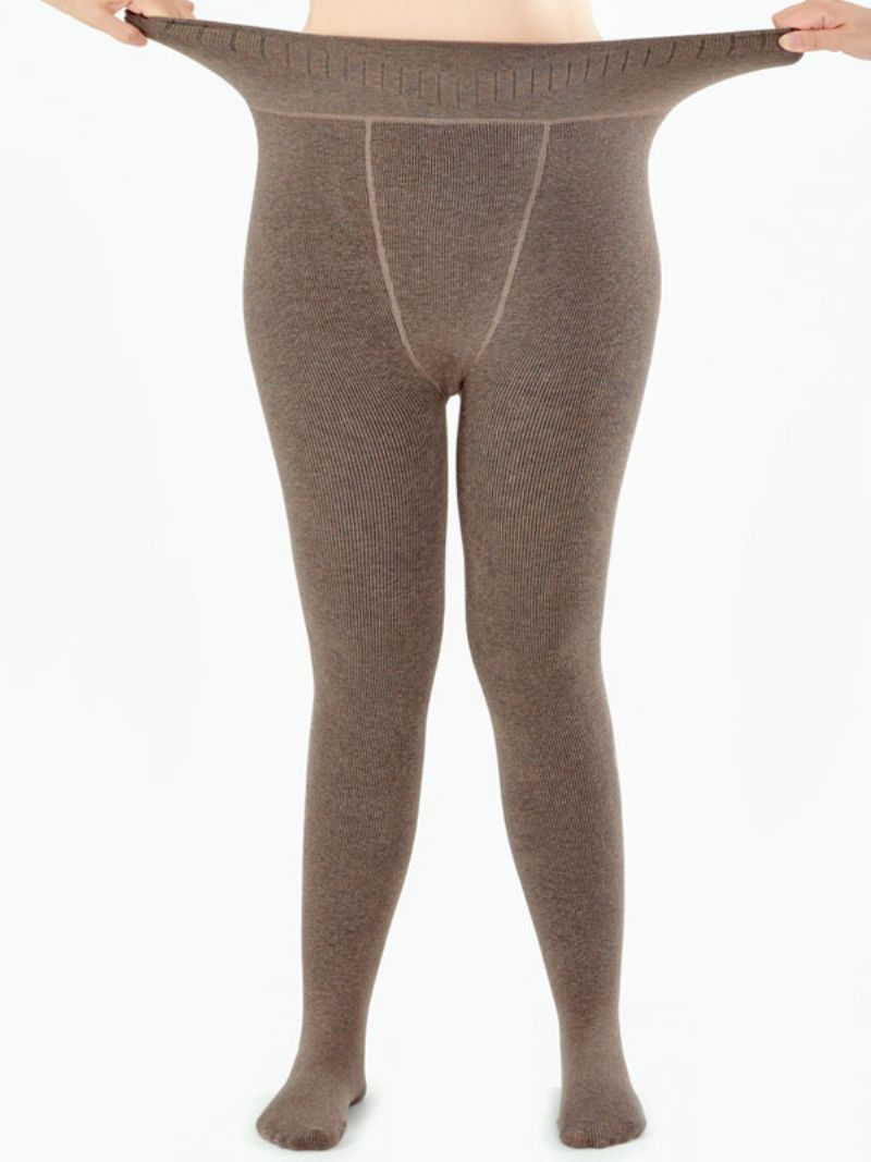 Damleggings Slim 400g Tights Varma Vinterstrumpor - Ljusbrun