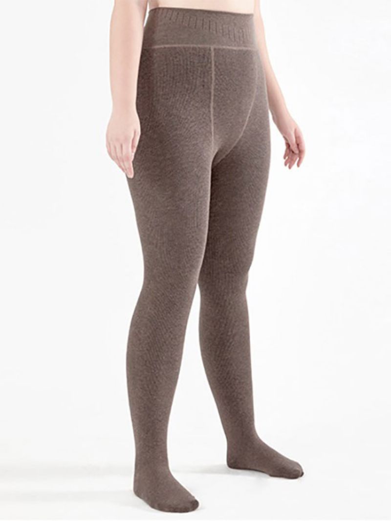 Damleggings Slim 400g Tights Varma Vinterstrumpor - Ljusbrun