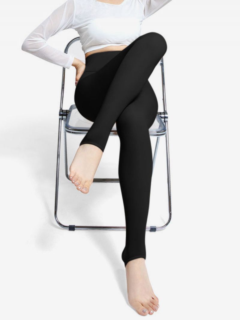 Leggings För Kvinnor Slim 400g Tights Vintervarma Strumpor - Svart