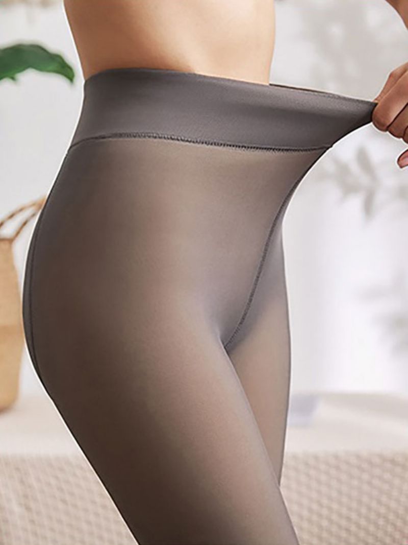 Slimming Leggings För Kvinnor Bekväma 320g Strumpbyxor Varma Vinterstrumpor - Grå