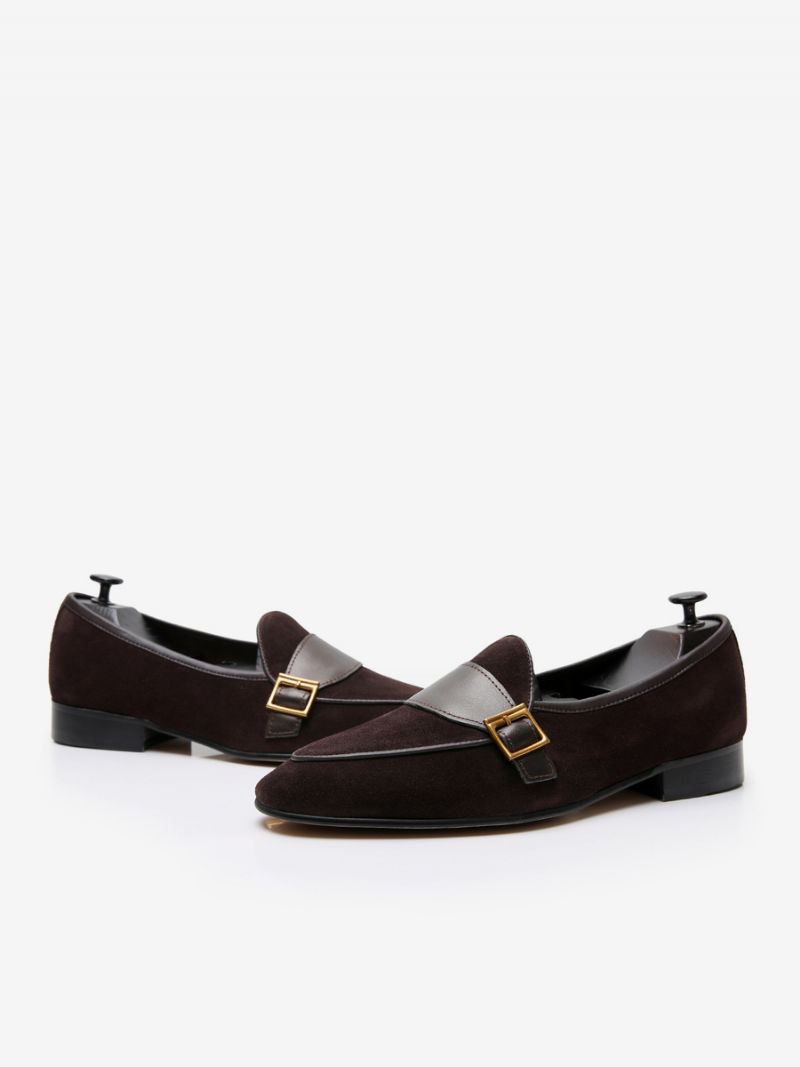 Bröllopsskor För Mäns Kohud Slip-on Loafer Prom - Choklad