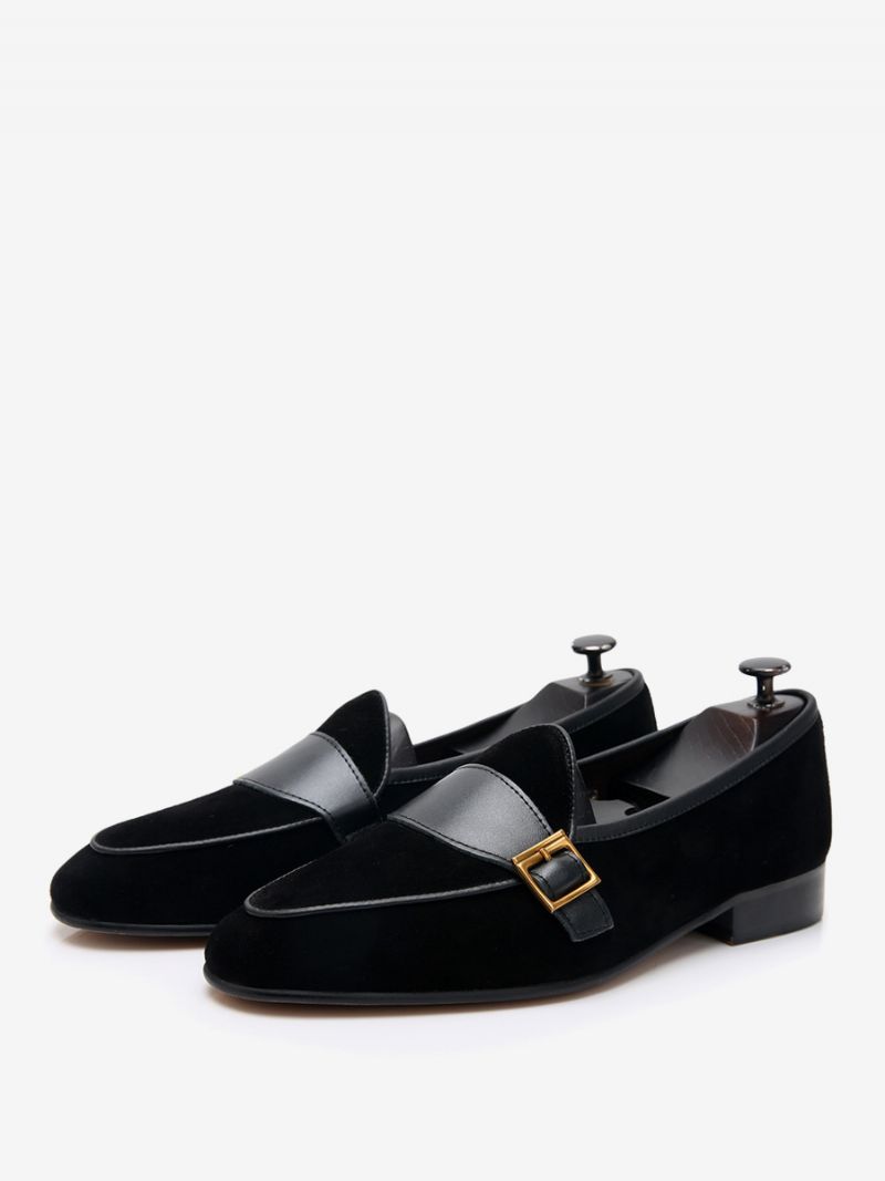 Bröllopsskor För Mäns Kohud Slip-on Loafer Prom - Svart