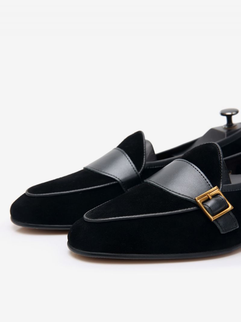 Bröllopsskor För Mäns Kohud Slip-on Loafer Prom - Svart