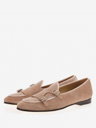 Herr Khaki Mocka Monk Strap Loafers Klänning Prom Bröllopsskor