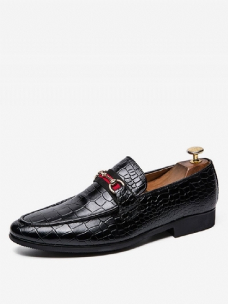 Herr Loafer Bal Party Bröllopsskor Black Lizard Print Slip-on