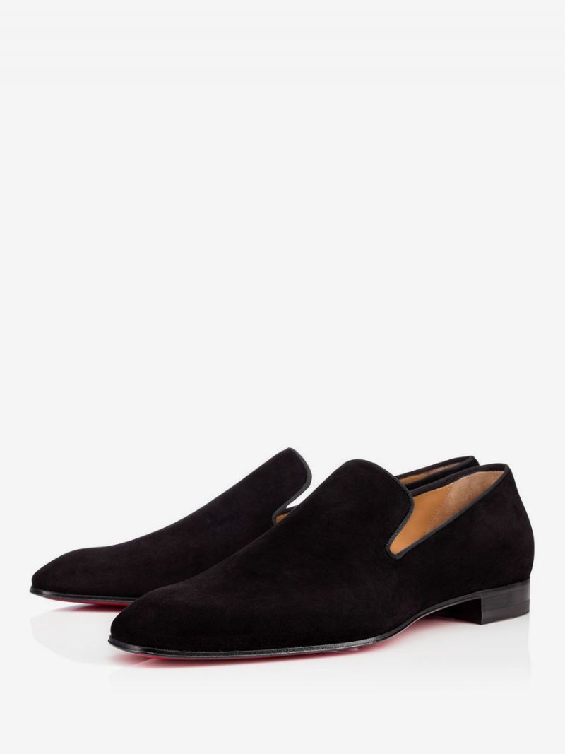 Herr Loafer Prom Party Bröllopsskor Slip-on Square Toe Mockaläder