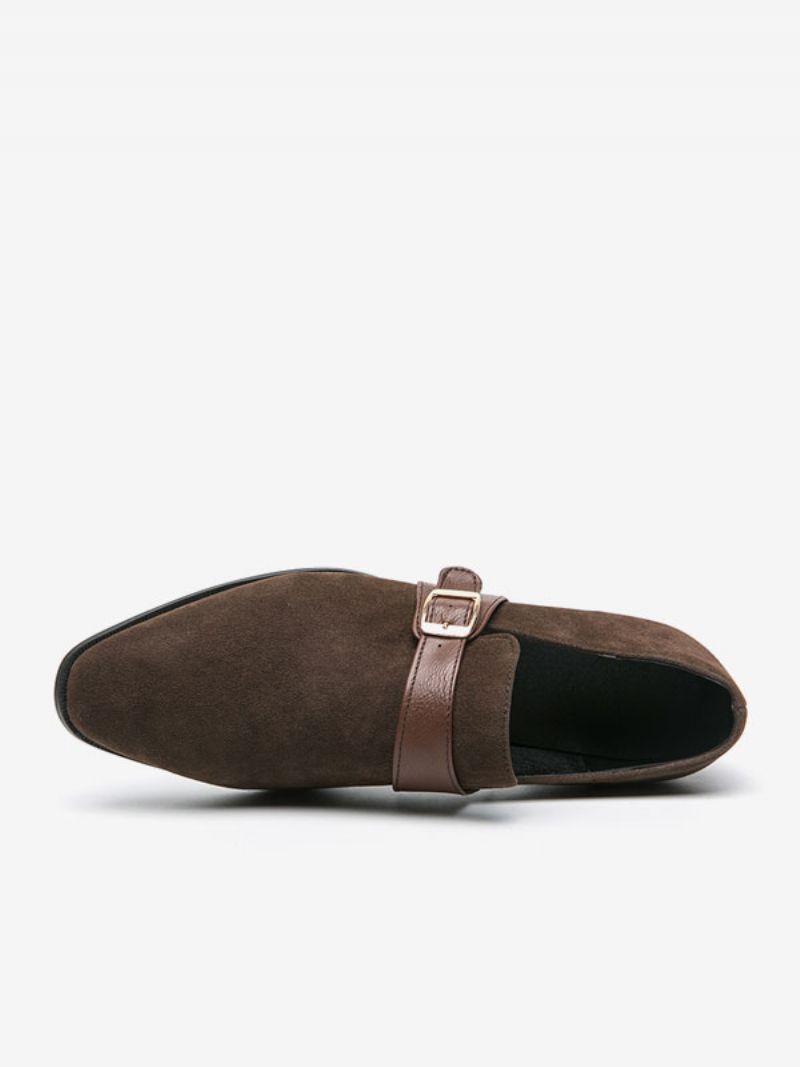 Herr Loafer Skor Pu Läder Monk Strap Slip-on - Kaffe Brun