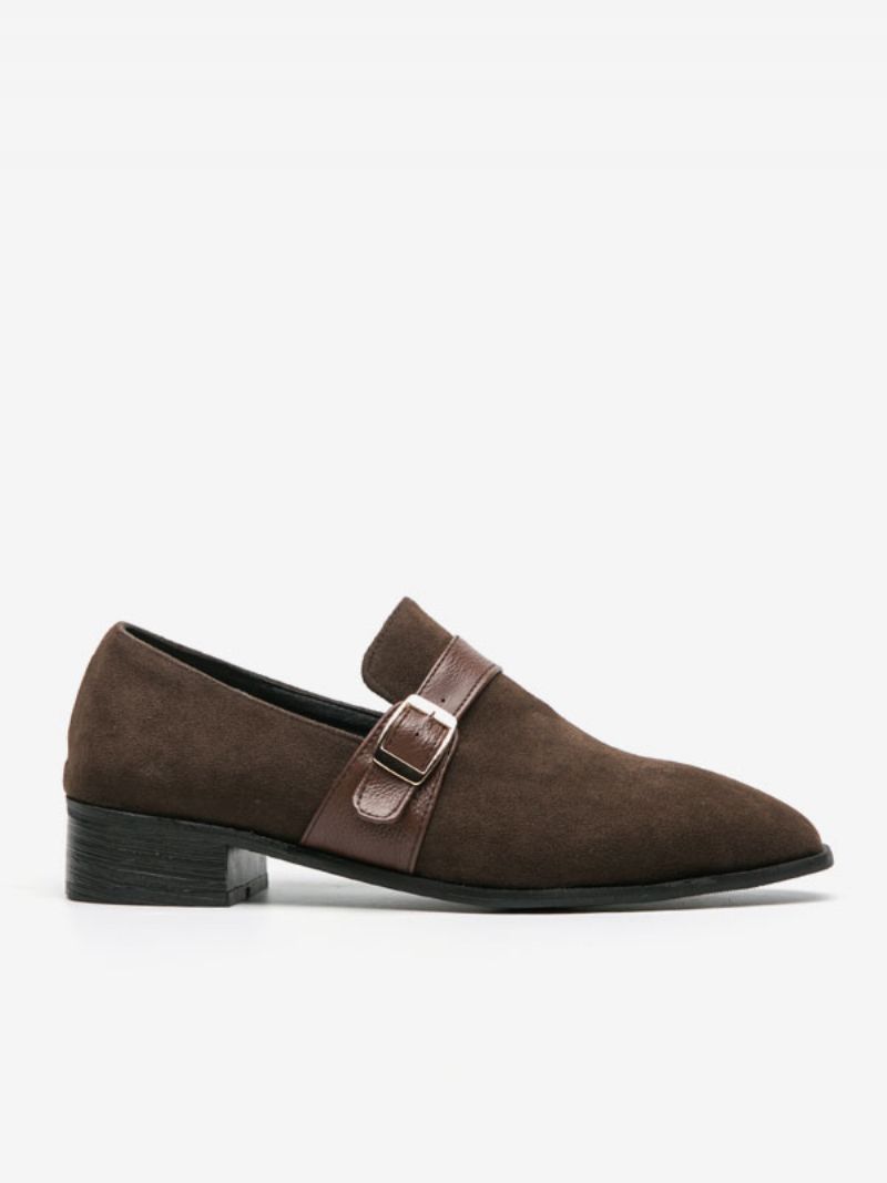 Herr Loafer Skor Pu Läder Monk Strap Slip-on - Kaffe Brun