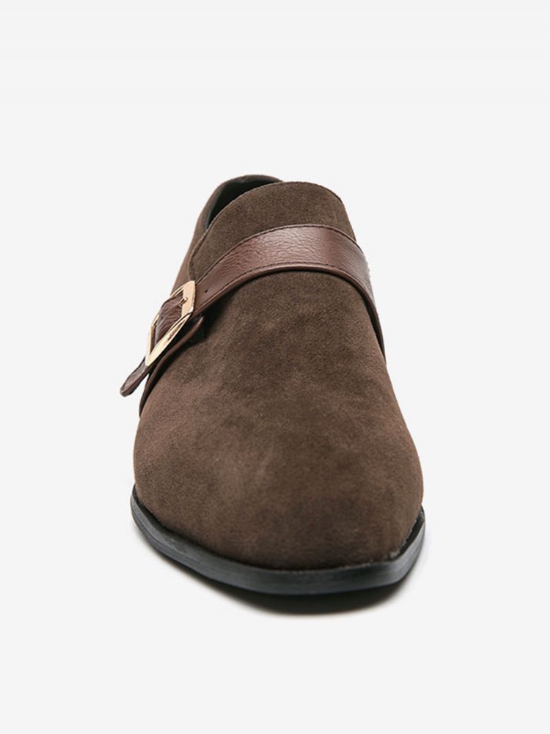 Herr Loafer Skor Pu Läder Monk Strap Slip-on - Kaffe Brun