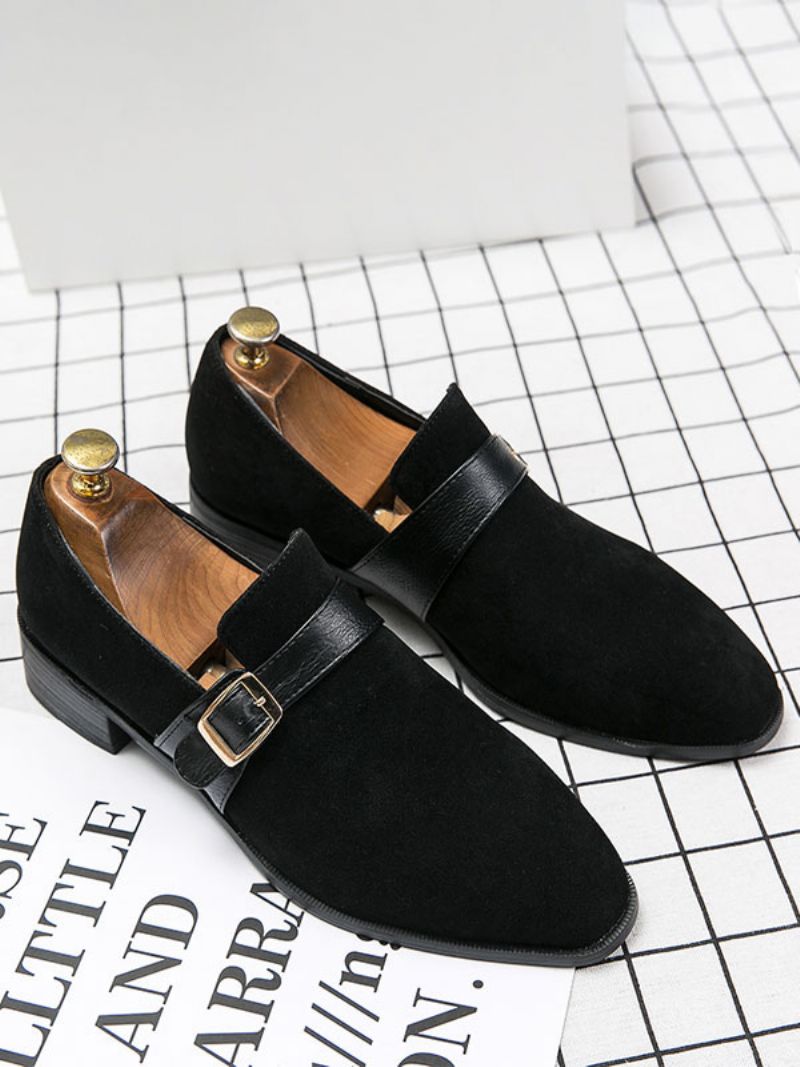 Herr Loafer Skor Pu Läder Monk Strap Slip-on - Svart