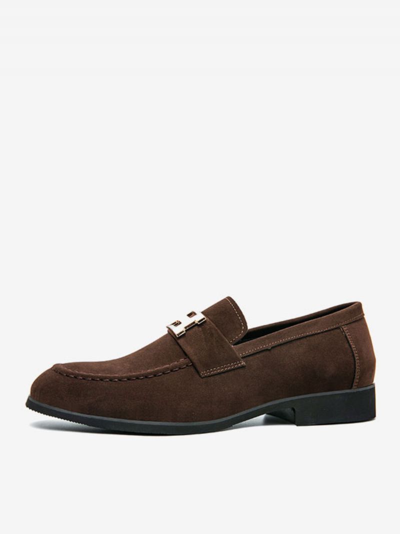 Herr Loafer Skor Pu Läder Monk Strap Slip-on Prom Party - Kaffe Brun