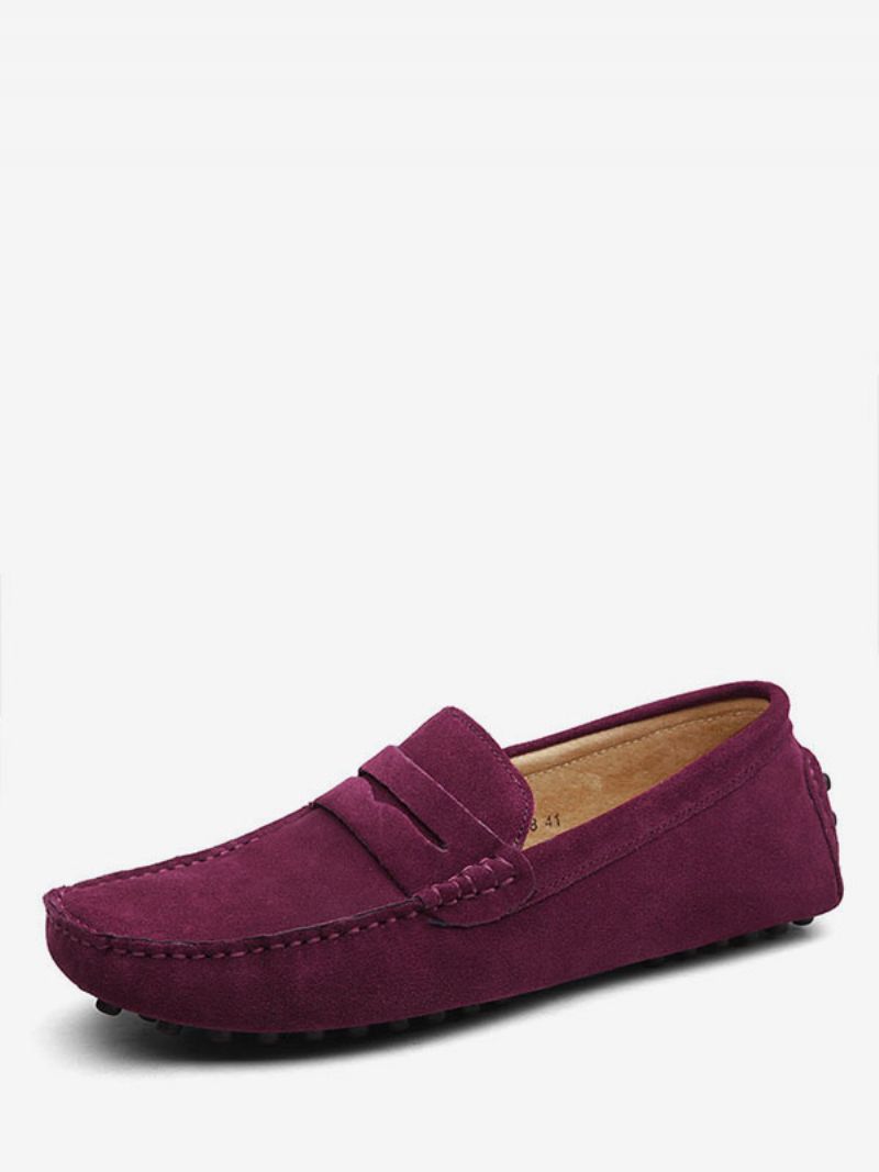 Herr Mocka Loafers Mockasin Slip-on Körskor För Män - Vinröd