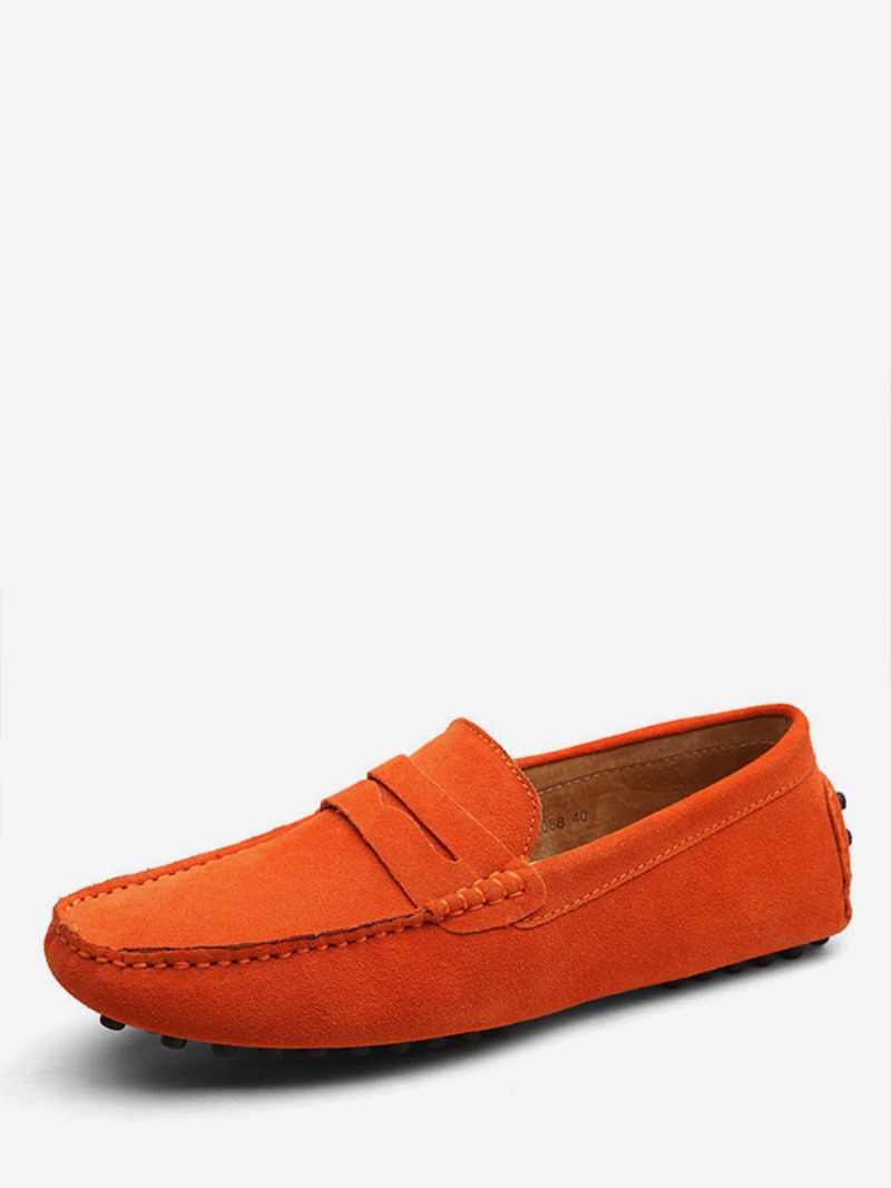 Herr Mocka Loafers Mockasin Slip-on Körskor För Män - Orange