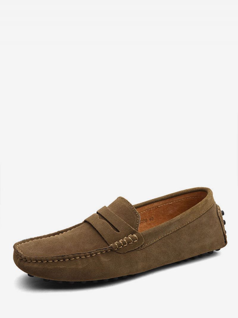 Herr Mocka Loafers Mockasin Slip-on Körskor För Män - Kaki