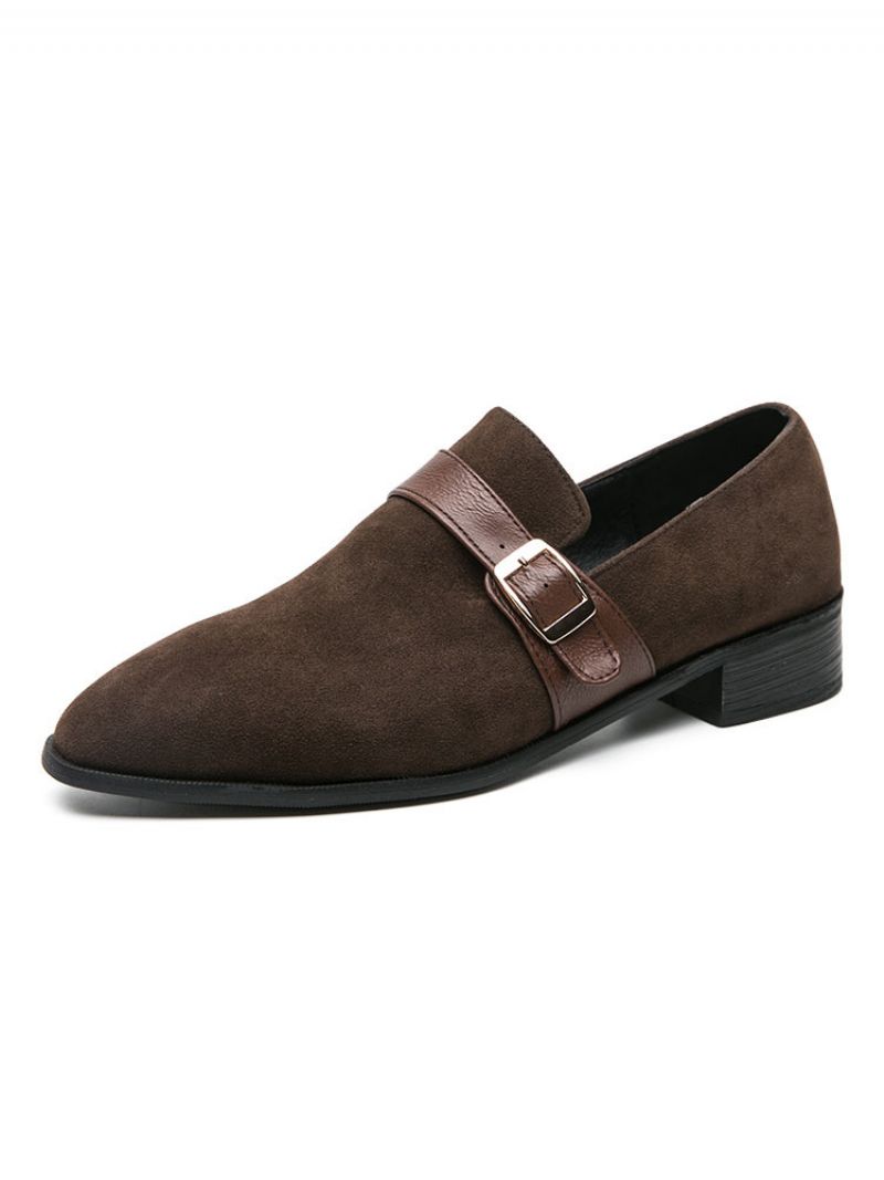 Herr Monk Strap Loafer Balfest Bröllopsskor Svart Slip-on Formell - Kaffe Brun