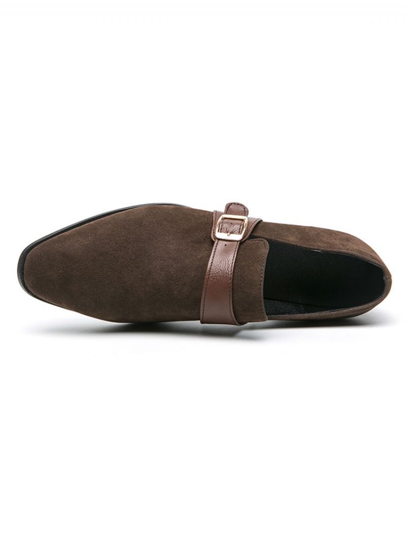 Herr Monk Strap Loafer Balfest Bröllopsskor Svart Slip-on Formell - Kaffe Brun