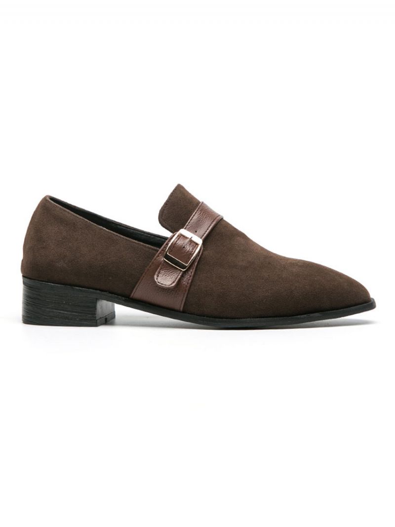 Herr Monk Strap Loafer Balfest Bröllopsskor Svart Slip-on Formell - Kaffe Brun