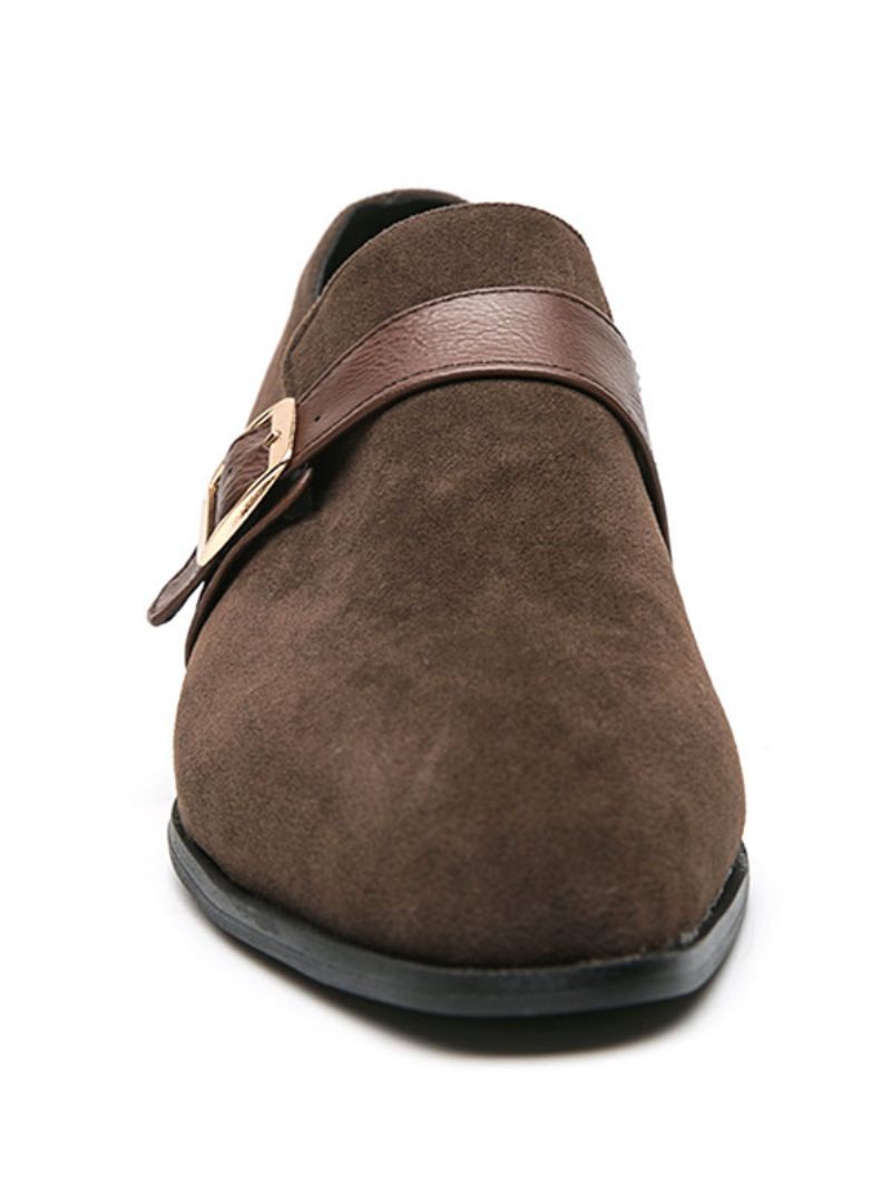 Herr Monk Strap Loafer Balfest Bröllopsskor Svart Slip-on Formell - Kaffe Brun