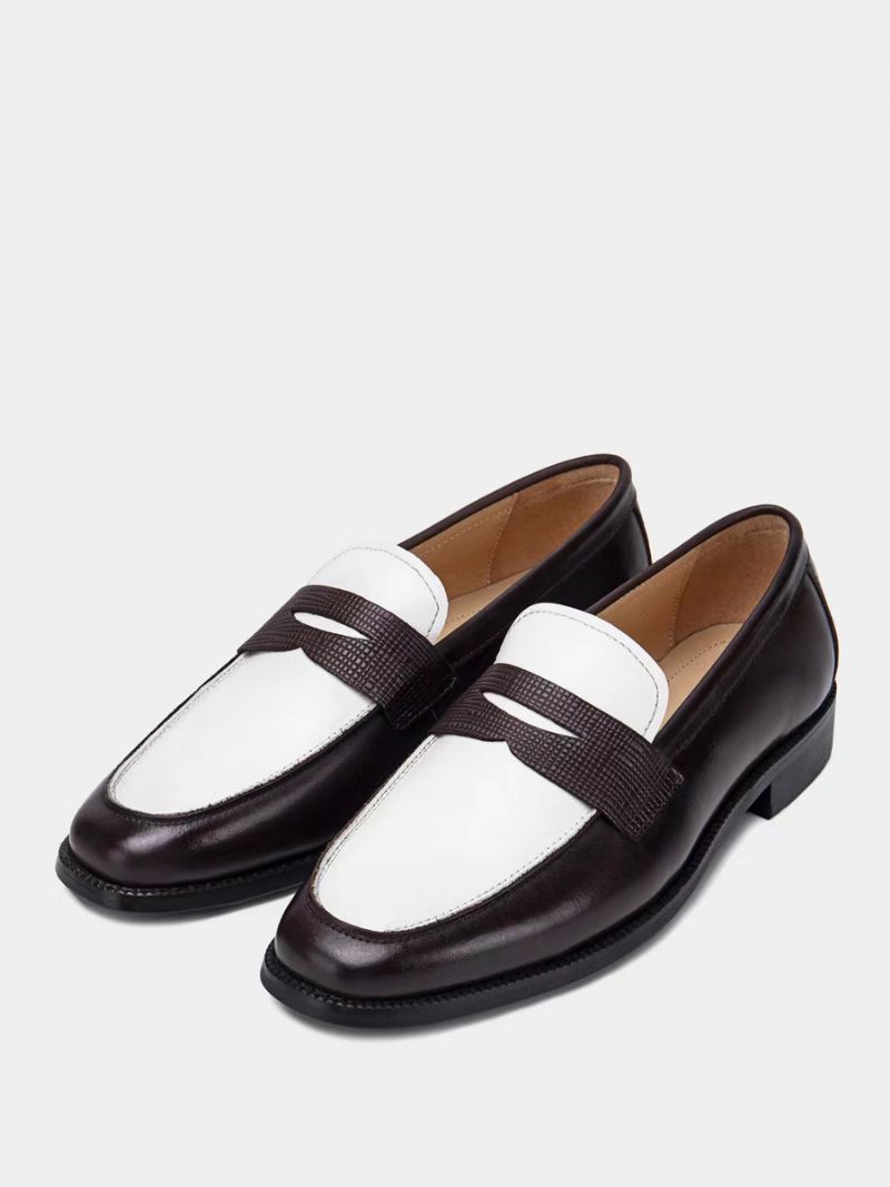 Herr Pu-läder Loafer Skor Slip-on Prom Bröllopsskor - Djupt Brunt