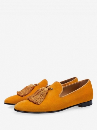 Herrskor Senap Slip-on Tassel Loafers I Slipper Balfest Bröllopsskor