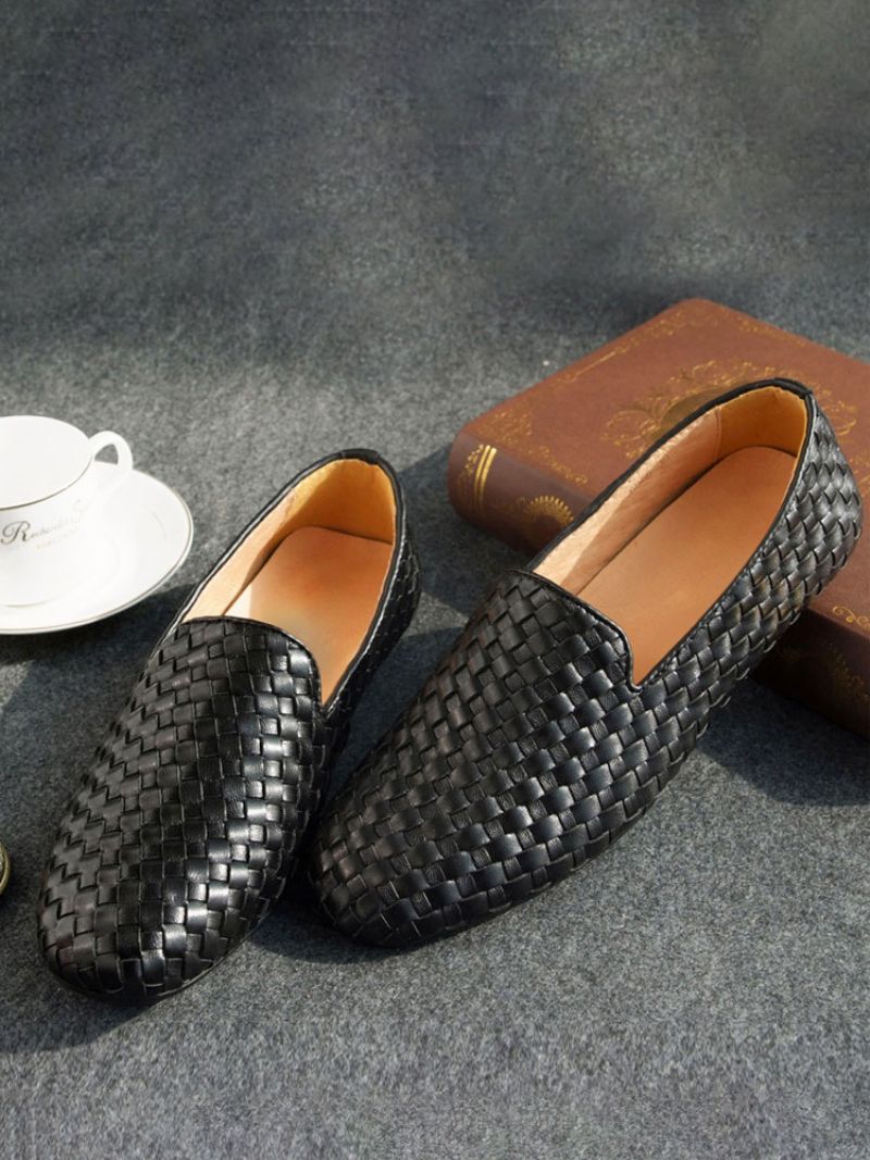 Kohud Slip-on Loafer Skor För Män - Svart