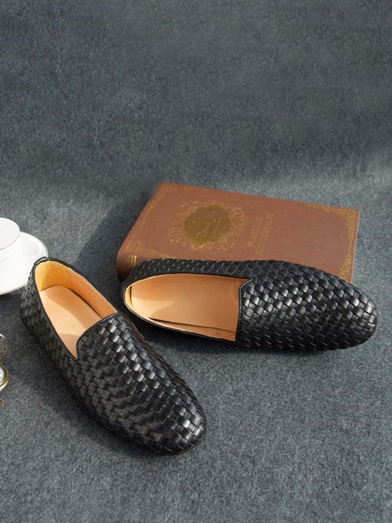 Kohud Slip-on Loafer Skor För Män - Svart