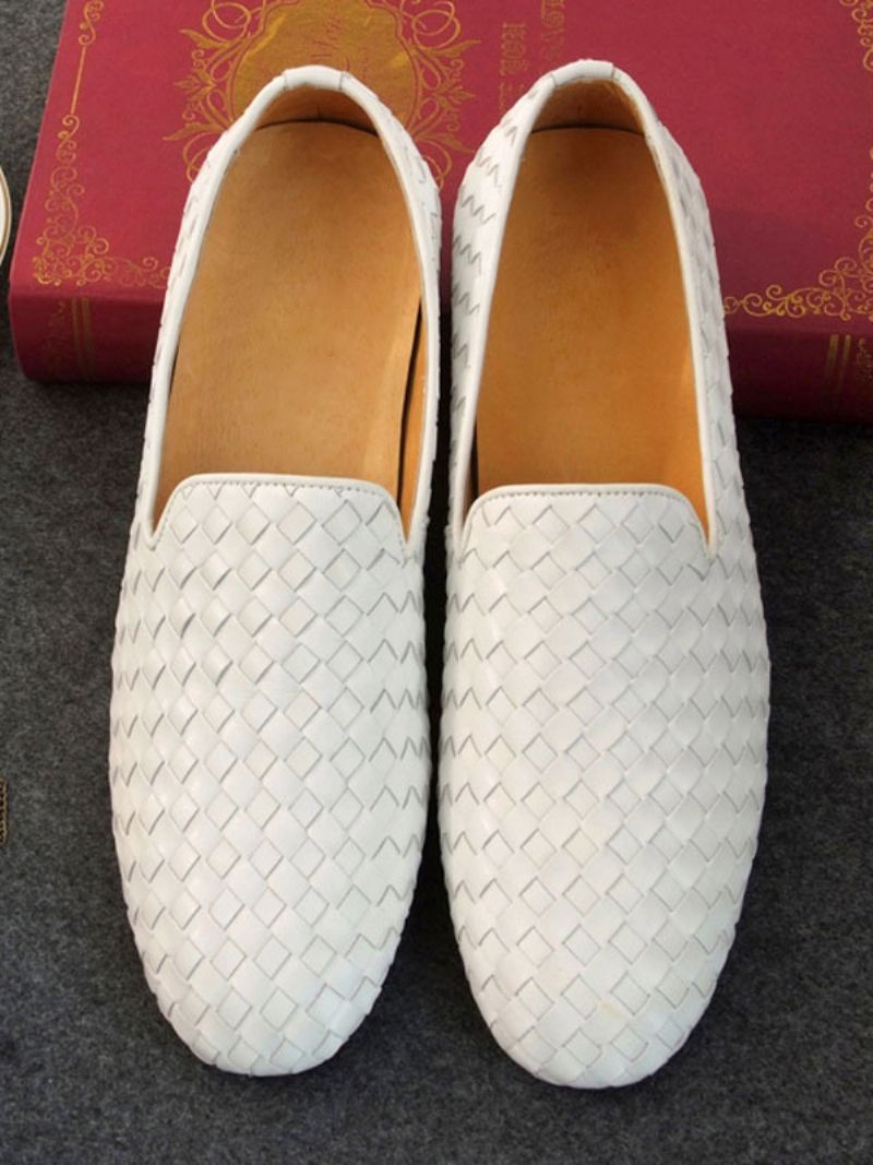 Kohud Slip-on Loafer Skor För Män - Vit