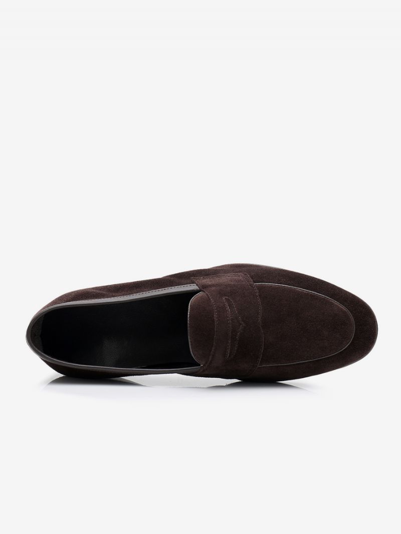 Loafer Kohud För Män Slip-on Prom Bröllopsskor - Choklad