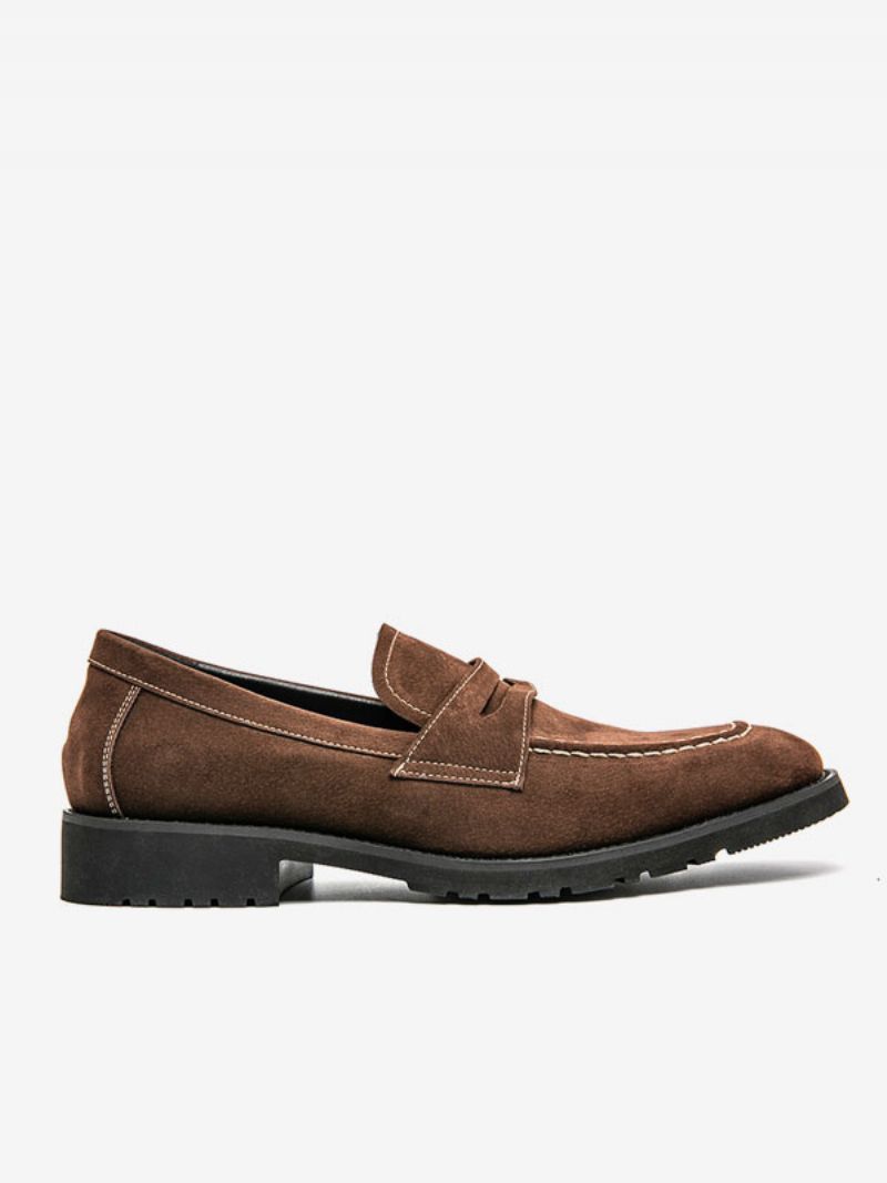 Loafer Skor För Herr Pu Läder Monk Strap Slip-on Prom Party - Kaffe Brun