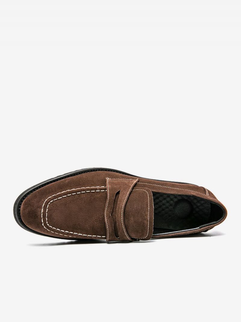 Loafer Skor För Herr Pu Läder Monk Strap Slip-on Prom Party - Kaffe Brun