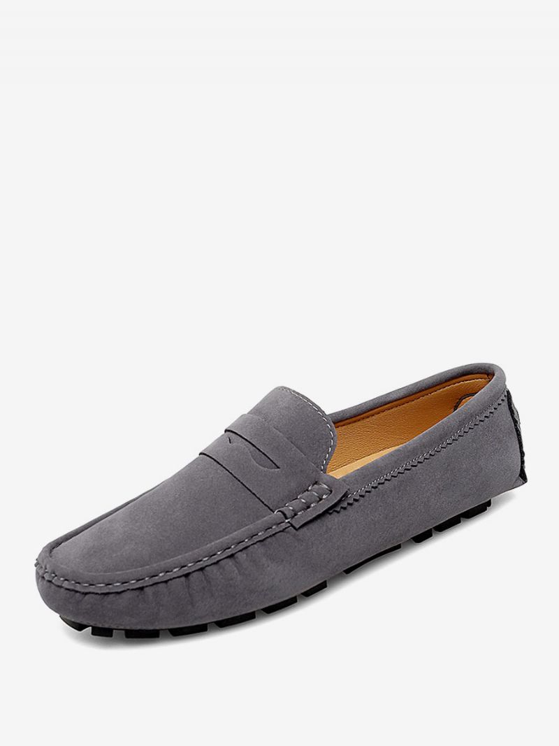 Loafer Skor För Herr Rund Toe Slip-on Körskor - Grå