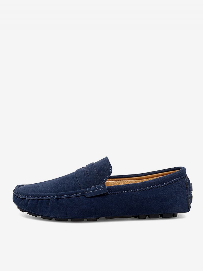 Loafer Skor För Herr Rund Toe Slip-on Körskor - Blå