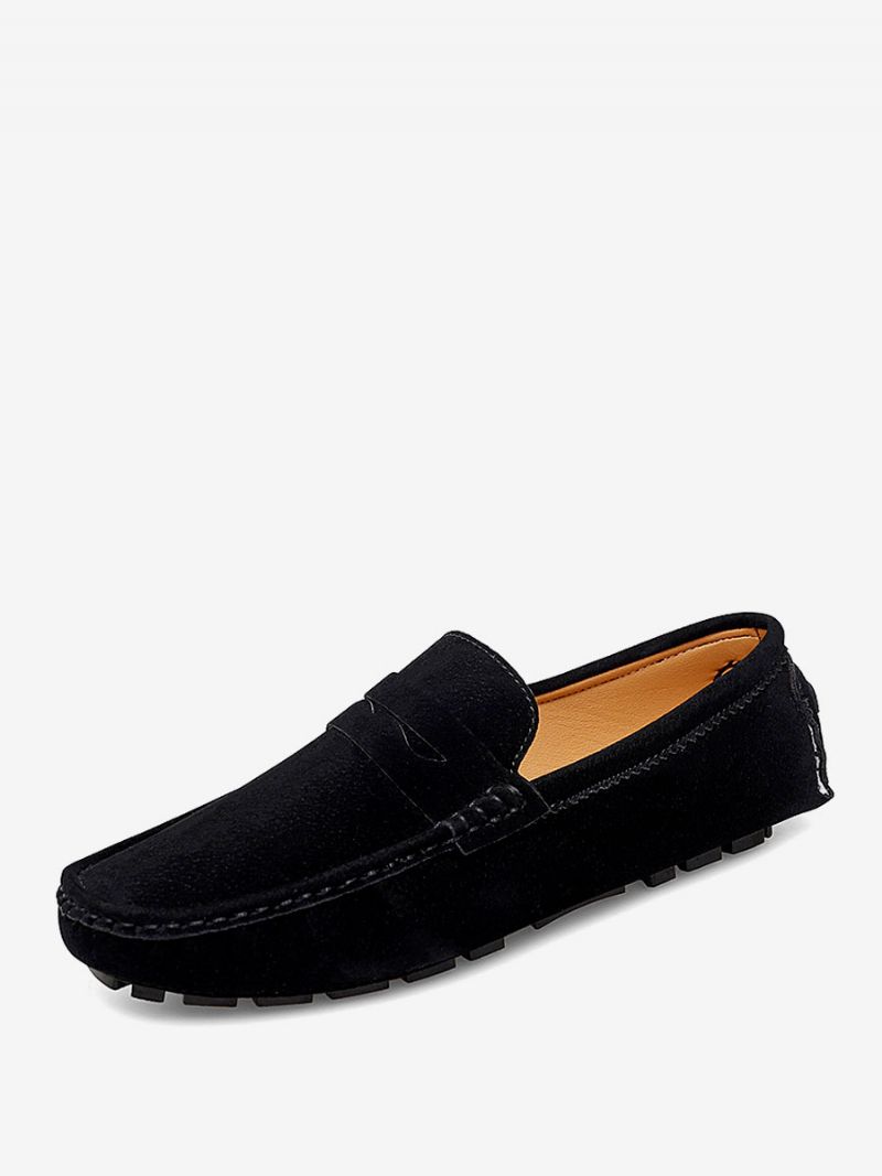 Loafer Skor För Herr Rund Toe Slip-on Körskor - Svart