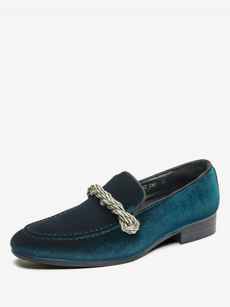 Loafer Skor För Män Slip-on Monk Strap Rund Tå - Grön