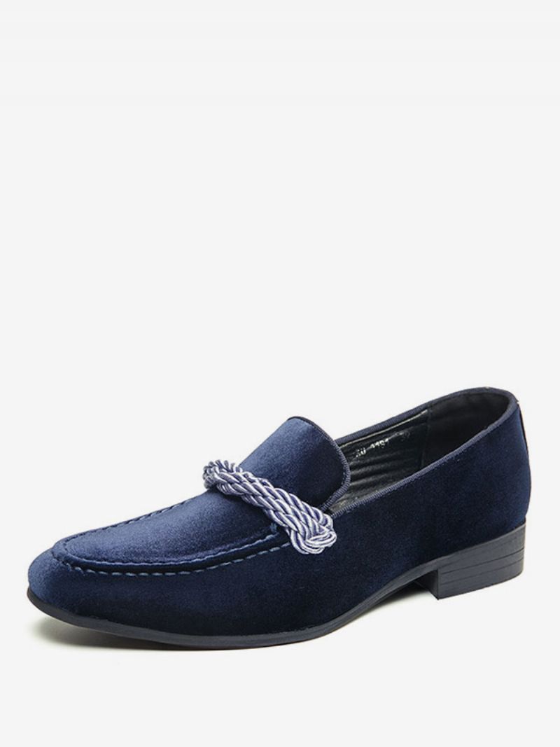 Loafer Skor För Män Slip-on Monk Strap Rund Tå - Blå