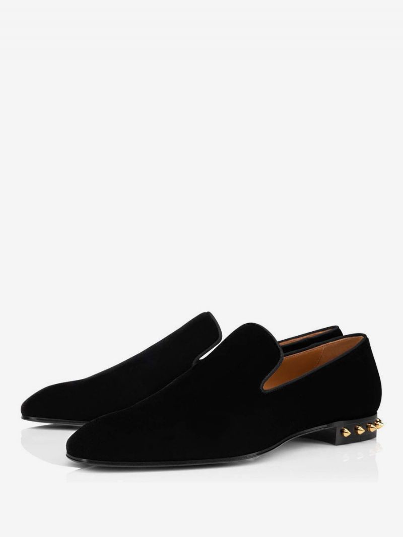 Loafers Med Spikklackad Klänning För Män Slip-on I Svarta Prom Party Bröllopsskor