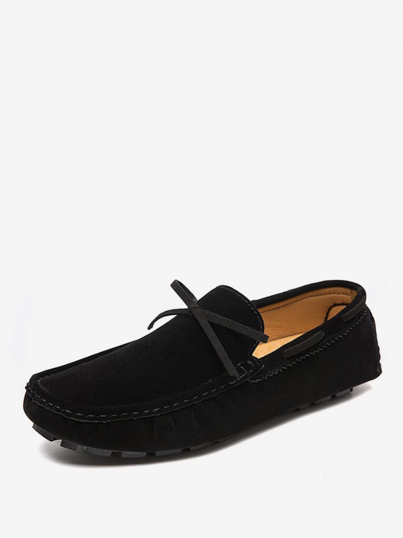 Loaferskor För Män Mocka Slip-on Körskor - Svart