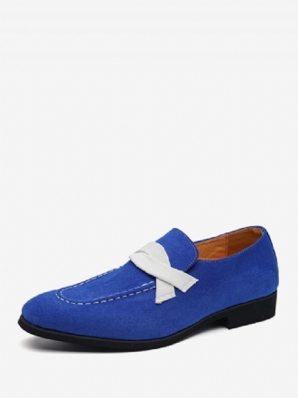 Loaferskor För Män Slip-on Monk Strap Color Block Rund Tå Pu Läder Balfestskor