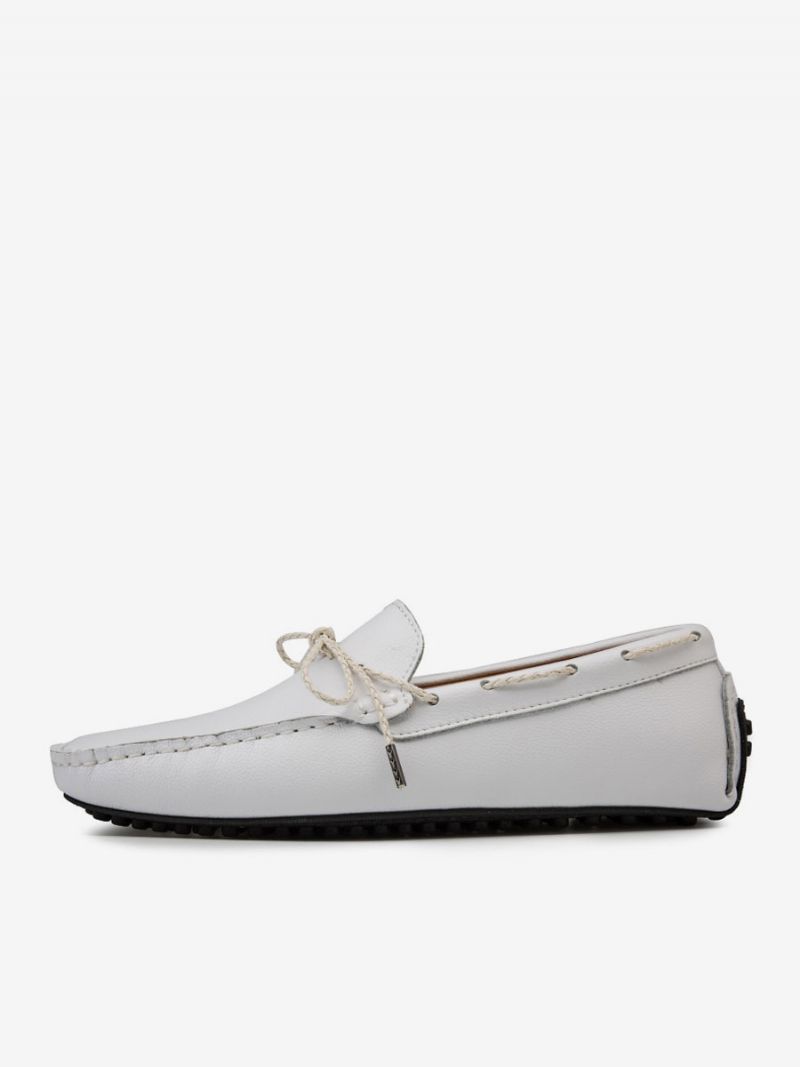 Loaferskor För Män Slip-on Round Toe Pu-läder - Beige