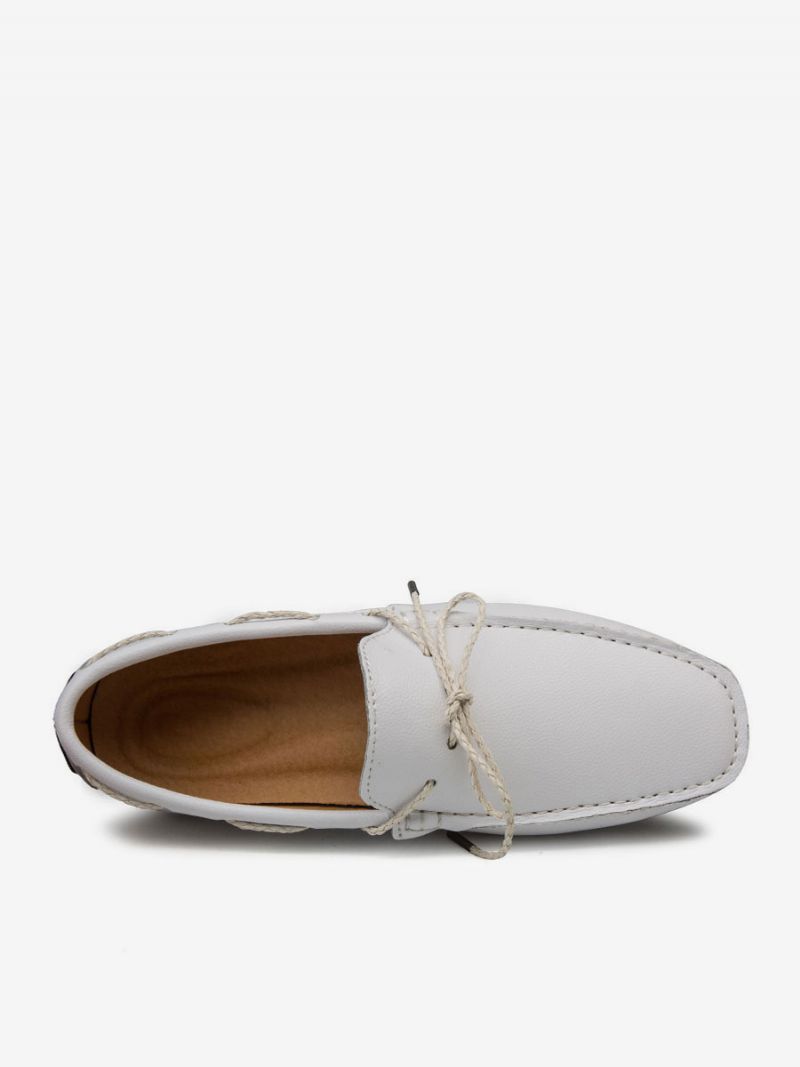 Loaferskor För Män Slip-on Round Toe Pu-läder - Beige