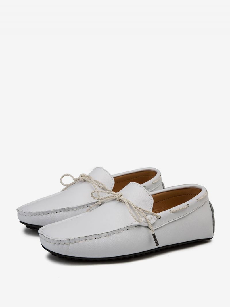 Loaferskor För Män Slip-on Round Toe Pu-läder - Beige