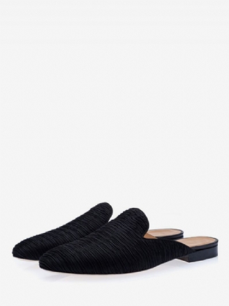 Män Herr Svart Mocka Loafer Mules Slip-on Skor