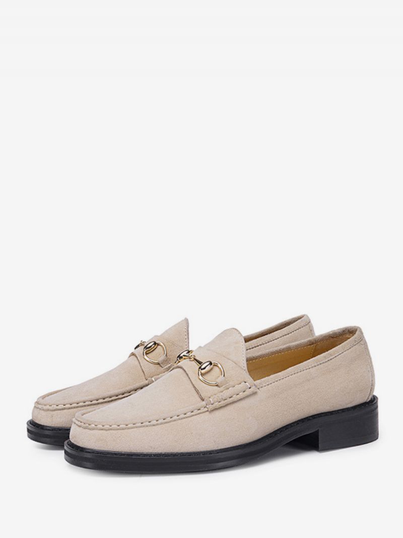 Män Kid Skin Slip-on Loafer Skor Prom Bröllopsskor - Ljusgul