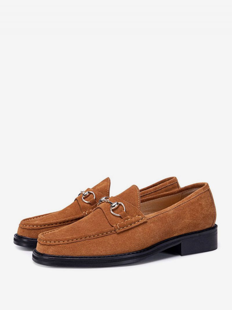 Män Kid Skin Slip-on Loafer Skor Prom Bröllopsskor - Kaffe Brun