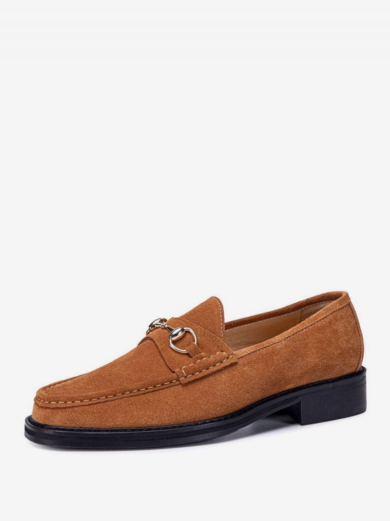 Män Kid Skin Slip-on Loafer Skor Prom Bröllopsskor - Kaffe Brun