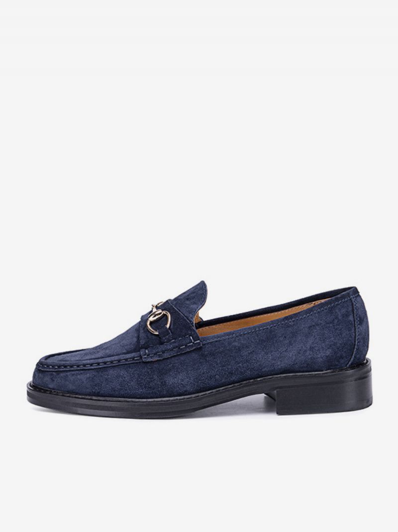 Män Kid Skin Slip-on Loafer Skor Prom Bröllopsskor - Blå