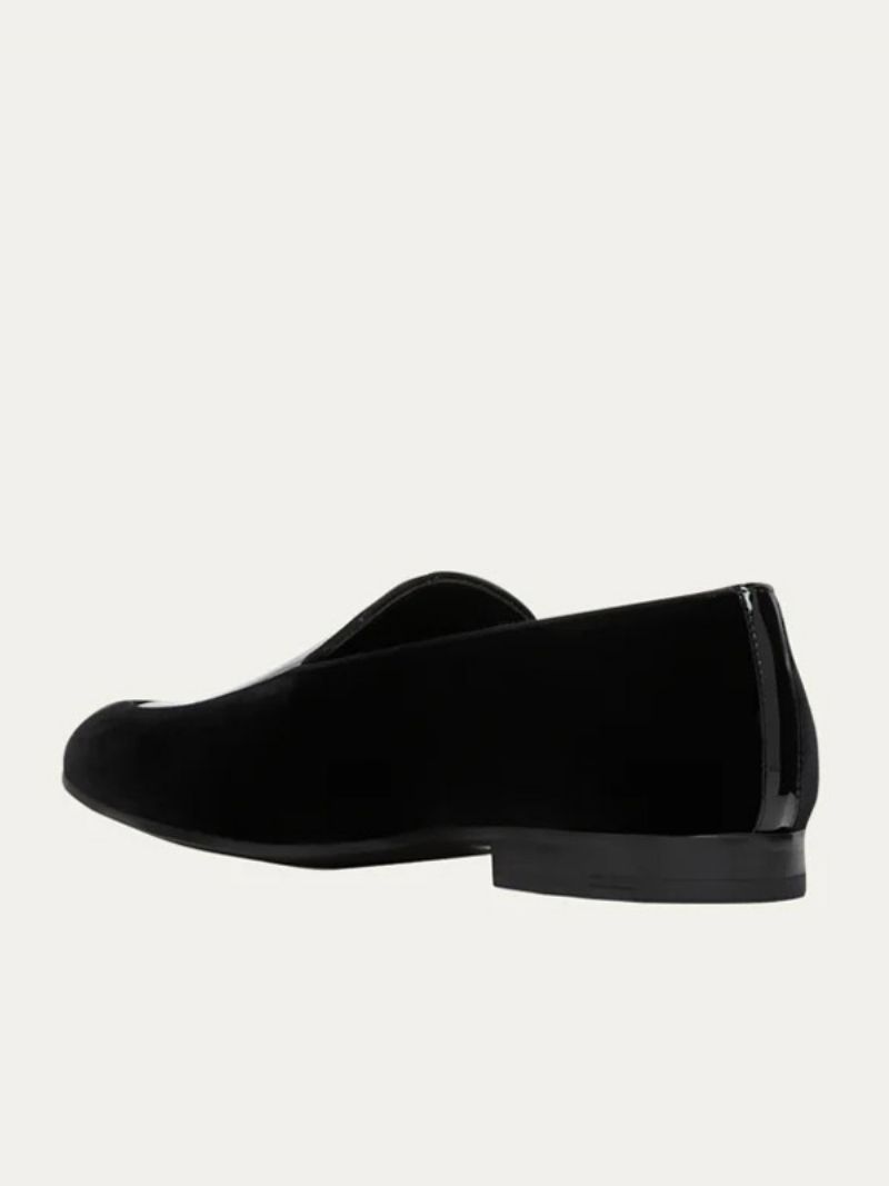 Mäns Loafer Skor Rund Toe Slip-on Bal Party Bröllop Brudgum - Svart