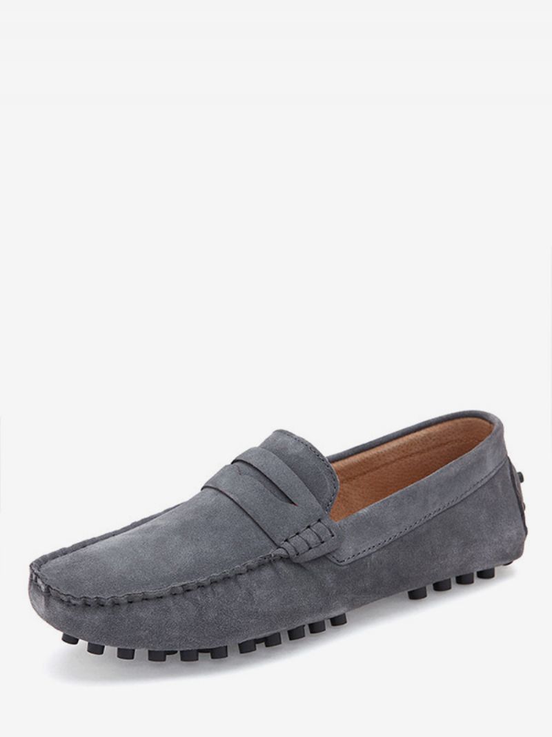 Mäns Loafer Skor Slip-on Monk Strap Rund Tå Mockaläder