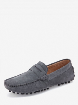 Mäns Loafer Skor Slip-on Monk Strap Rund Tå Mockaläder